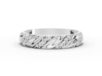 0.09 Ct Modern Twisted Pavé Lab Grown Diamond Wedding Band
