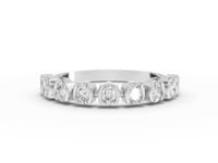 0.43 Ct Oval Lab Grown Diamond Half Eternity Wedding Band