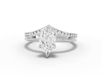 1.69 Ct Marquise Lab Diamond Engagement Ring with Pave Band