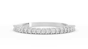 0.24 Ct Round Lab Diamond Scalloped Micro Prong Half Eternity Band