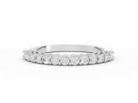 0.39 Ct Round Lab Diamond Half Eternity Wedding Band Shared Prong Ring