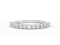 0.39 Ct Round Lab Diamond Shared Prong Half Eternity Wedding Band Ring