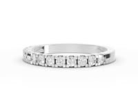 0.39 Ct Round Lab Diamond Channel Set Half Eternity Wedding Band Ring
