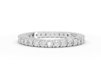 0.93 Ct Round Lab Diamond U-Prong Half Eternity Wedding Band Ring