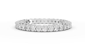 0.93 Ct Round Lab Diamond Shared Prong Full Eternity Wedding Band Ring