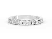 0.47 Ct Round Lab Diamond Channel Set Half Eternity Wedding Band