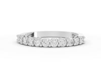 0.47 Ct Round Lab Diamond Shared Prong Half Eternity Wedding Band Ring