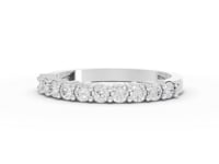 0.47 Ct Round Lab Diamond Half Eternity Shared Prong Wedding Band Ring