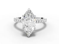 2.37 Ct Marquise Solitaire Lab Diamond Ring with Hidden Halo Band 2.00 Ct Center