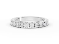 0.65 Ct Channel Set Round Lab Diamond Half Eternity Wedding Band