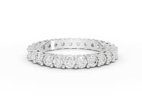 1.47 Ct Round Shared Prong Lab Diamond Half Eternity Ring