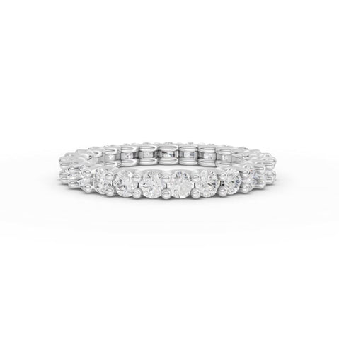 1.47 Ct Round Shared Prong Lab Diamond Full Eternity Ring