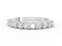 0.70 Ct Round U-Prong Half Eternity Ring