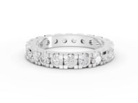 2.13 Ct Round Brilliant Lab Diamond Half Eternity Channel Band