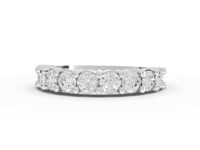 1.16 Ct Round Diamond U-Prong Shared Prong Half Eternity Ring