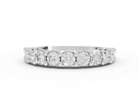 1.16 Ct Round Diamond Scallop Shared Prong Wedding Band