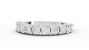 1.16 Ct Round Diamond U-Prong Shared Prong Half Eternity Ring