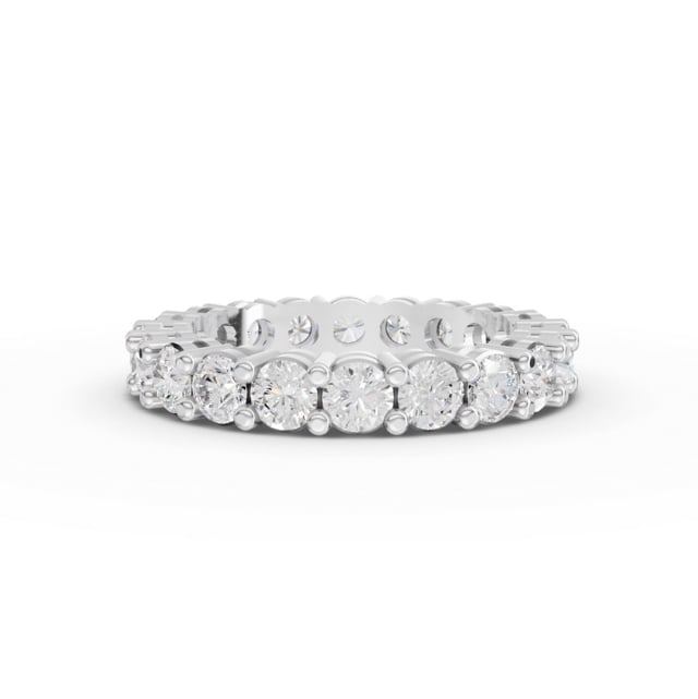 2.57 Ct Round Diamond Eternity Wedding Band Shared Prong