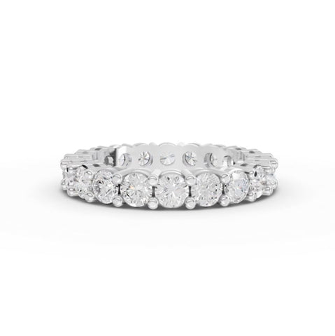 2.57 Ct Round Diamond Eternity Wedding Band Shared Prong