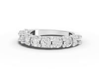 1.45 Ct Classic U-Prong Diamond Half Eternity Ring