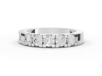 1.13 Ct Geometric Edge Diamond Haalf Eternity Band