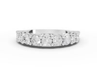 1.45 Ct Classic Round Diamond Shared Prong Half Eternity Band