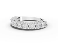 1.45 Ct Round Cut Diamond Wedding Band Half Eternity Ring