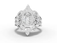 2.03 Ct Oval Diamond Vintage Halo Engagement Ring with Split Shank