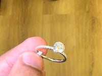 0.98 CT Solitaire Round Hidden Halo Pavé Diamond Ring with 0.75 CT Center