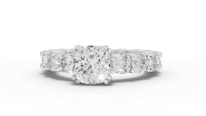 5.28 Ct Cushion Premium Eternity Lab Grown Diamond Engagement Ring