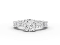 5.78 Ct Cushion Solitaire Graduated Eternity Lab Grown Diamond Ring