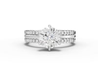 1.76 Ct Round Split Double Band Lab Grown Diamond Engagement Ring