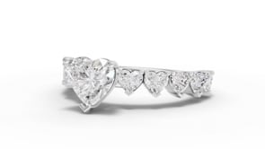 2.31 Ct Heart Cut Lab Grown Diamond Engagement Ring with Heart Side Stones