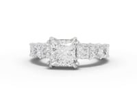 6.57 Ct Princess Cut Lab Grown Diamond Eternity Engagement Ring