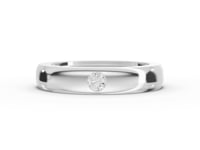 0.10 Ct Bezel Set Round Couple Wedding Band
