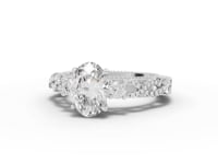1.86 Ct Oval Lab Diamond Accent Infinity Twist Ring 1.50 Ct Center