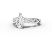 1.86 Ct Pear Solitaire Lab Diamond Infinity Twist Ring 1.50 Ct Center