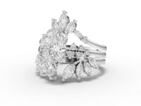 1.88 Ct Vintage Marquise Lab Diamond Floral Halo Ring 1.00 Ct Center