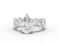 4.83 Ct Pear Solitaire Lab Diamond Accent Ring 1.50 Ct Center