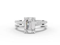 1.60 Ct Emerald Solitaire Lab Diamond Split Band Ring 1.50 Ct Center