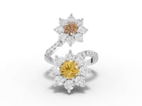 3.86 Ct Floral Wrap Lab Diamond Ring with Accent Band