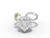 2.17 Ct Heart Lab Diamond Halo Statement Ring with Pear Diamond