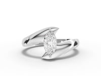 0.50 Ct Marquise Lab Diamond Bypass Ring 0.5 Ct Center
