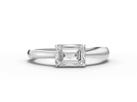 0.75 Ct Emerald Cut Lab Diamond Ring 0.75 Ct Center