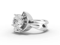 2.09 Ct Round Lab Diamond Bypass Ring with Accent Stones 2 Ct Center