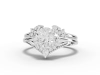1.16 Ct Round Lab Diamond Halo Ring Set with Split Shank 1.00 Ct Center