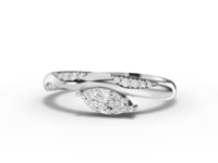 0.31 Ct Marquise Lab Diamond Pavé Swirl Ring 0.25 Ct Center
