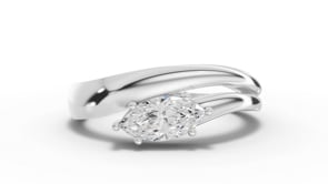 0.50 Ct Minimal Marquise Diamond Ring with Twisted Shank