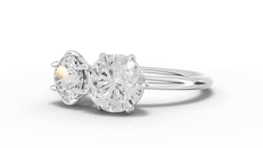 3.00 Ct Toi et Moi Lab Diamond Ring with Double Round Stones