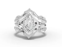 1.37 Ct Marquise Solitaire Lab Diamond Accent Split Band Set 1.00 Ct Center